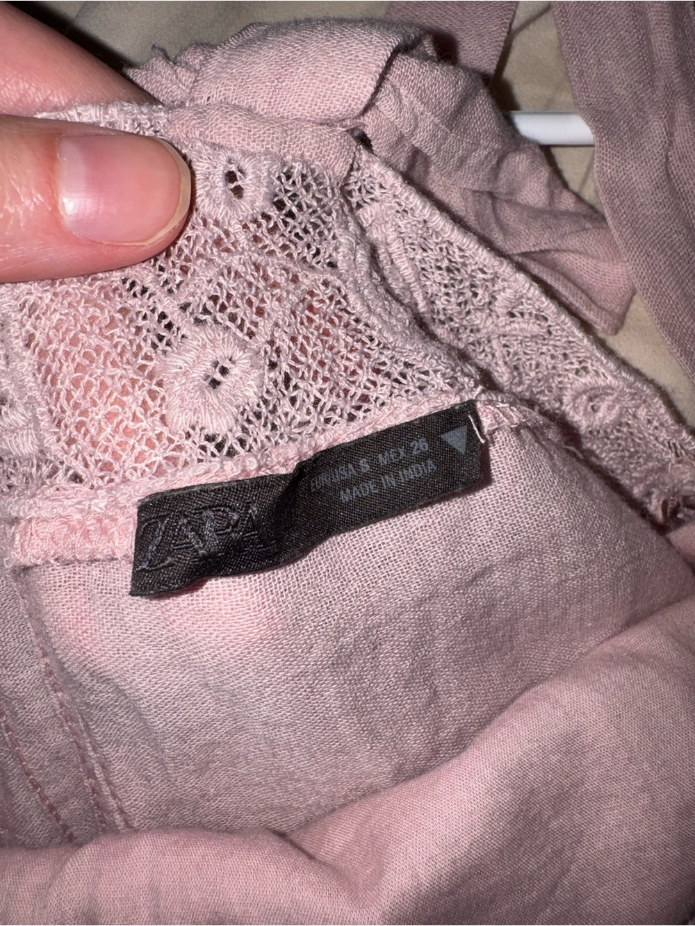Zara Dusty Pink Lace-Trim Camisole Tank - Picture 3 of 3